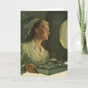 Vintage Medicine, Nurse with Medical Tools Card