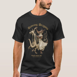 Vintage Medieval Dancing Dragons Color Template T-Shirt