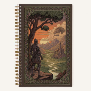 Vintage Medieval Knight & Dragon Valley Fantasy Notebook
