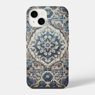Vintage Mediterranean Blue and White Ornamental In iPhone 14 Case
