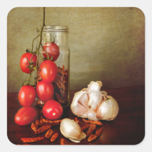 Vintage Mediterranean flavours Square Sticker
