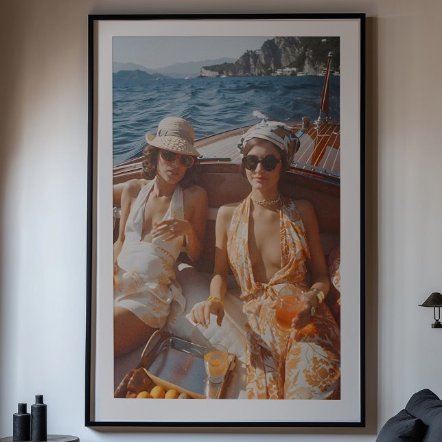 Vintage Mediterranean Glamour Classic Boat Trip Poster (Creator Uploaded)