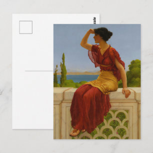 Vintage Mediterranean Sea View Classical Art Postcard