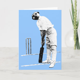 vintage meerkat cricketer holiday card