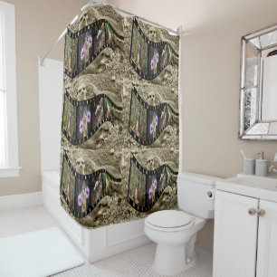 Vintage Meerkat Photo Strip, Shower Curtain