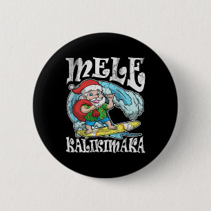 Vintage Mele Kalikimaka Santa Hawaiian Retro Chris 6 Cm Round Badge