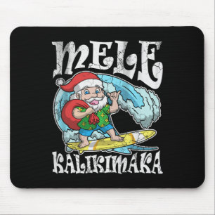 Vintage Mele Kalikimaka Santa Hawaiian Retro Chris Mouse Pad