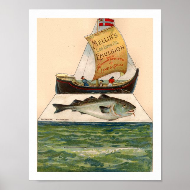 Vintage Mellins Cod Liver Oil Advertisement Poster (Front)