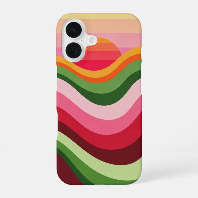 Vintage Melon Sunset iPhone 16 Case (Back)