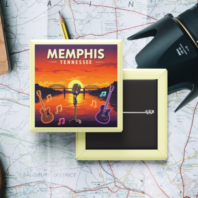 Vintage Memphis Tennessee 15 Cm Square Badge (Creator Uploaded)