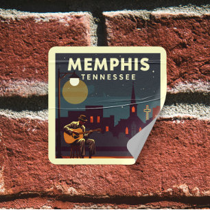 Vintage Memphis Tennessee Square Sticker