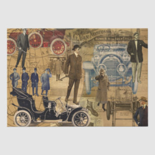 Vintage Men Advertisements Shabby Chic Decoupage Tissue Paper