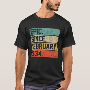 Vintage Men Women 88Th Birthday Epic Since Februar T-Shirt