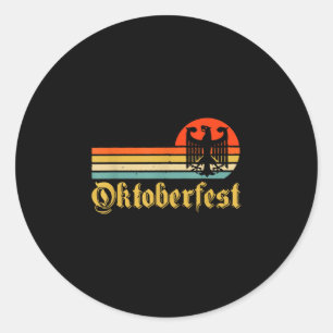 Vintage men women german flag beer drinking classic round sticker