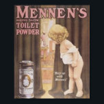 Vintage Mennen's Toilet Powder Child Peeking in Ba Poster<br><div class="desc">Vintage perfume, soap and personal hygiene ads and labels from around the world on a variety of apparel and gift item. Great gift idea for collectors! Check out our other products with this design. Tote bags, tees and mugs are available in many styles and colours. Text shown is an example....</div>