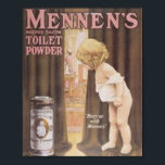 Vintage Mennen's Toilet Powder Child Peeking in Ba Poster<br><div class="desc">Vintage perfume, soap and personal hygiene ads and labels from around the world on a variety of apparel and gift item. Great gift idea for collectors! Check out our other products with this design. Tote bags, tees and mugs are available in many styles and colours. Text shown is an example....</div>