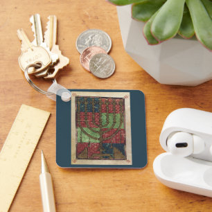 Vintage Menorah, Festival of Lights Happy Hanukkah Key Ring