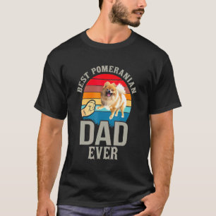 Vintage Mens Best Pomeranian Dog Dad Ever Fathers  T-Shirt