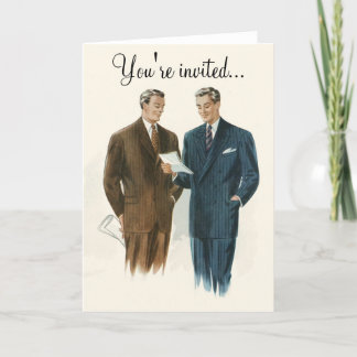 Vintage men's fashion invitation or greeting card