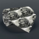 Vintage  Mens Steam Engine Train Tie<br><div class="desc">Step back in time with this vintage steam engine train neck tie. Black and white photo of days gone by. Makes a great Christmas gift or birthday gift to bring back memories of the days of the old smoke and stack trains. Dad or Grand dad will love this train tie...</div>