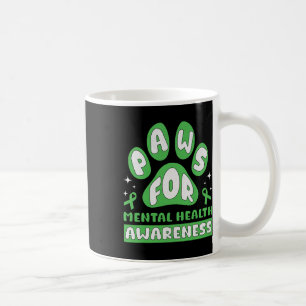 Vintage Mental Health Awareness Month Dog Pause Pa Coffee Mug