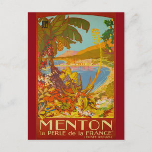 Vintage Menton CoTe D'azur France Postcard