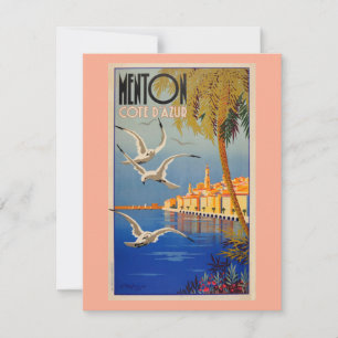 Vintage Menton CoTe D'azur Holiday Card