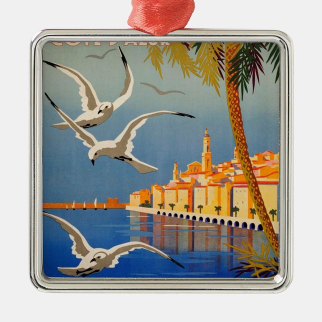 Vintage Menton CoTe D'azur Metal Ornament (Front)
