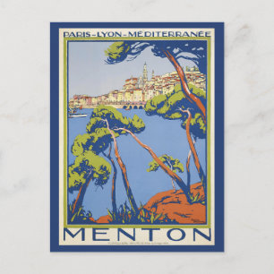 Vintage Menton France French Riviera Travel Postcard