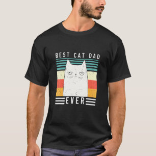 Vintage Meow Kitty Best Cat Dad Ever Black Cat T-Shirt