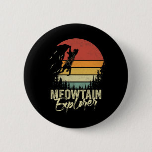 Vintage Meowtain Explorer Rock Climber Retro Cat C 6 Cm Round Badge