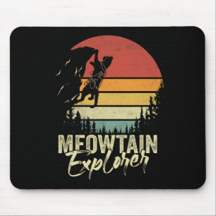 Vintage Meowtain Explorer Rock Climber Retro Cat C Mouse Pad