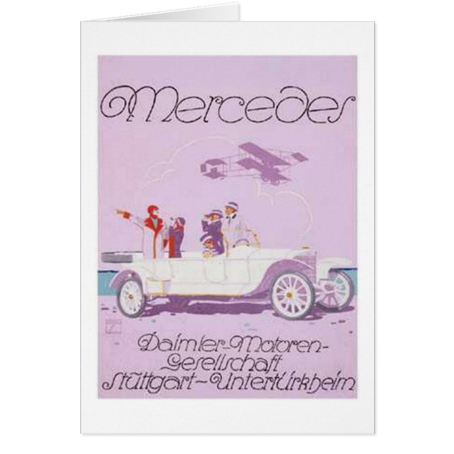 VIntage Mercedes Ad -Purple, Aeroplane (Front)