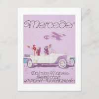 VIntage Mercedes Ad -Purple, Aeroplane