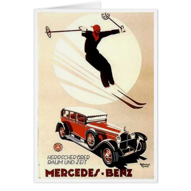 Vintage Mercedes Benz Ski Ad (Front)