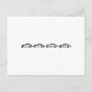 Vintage Mercedes Models Postcard