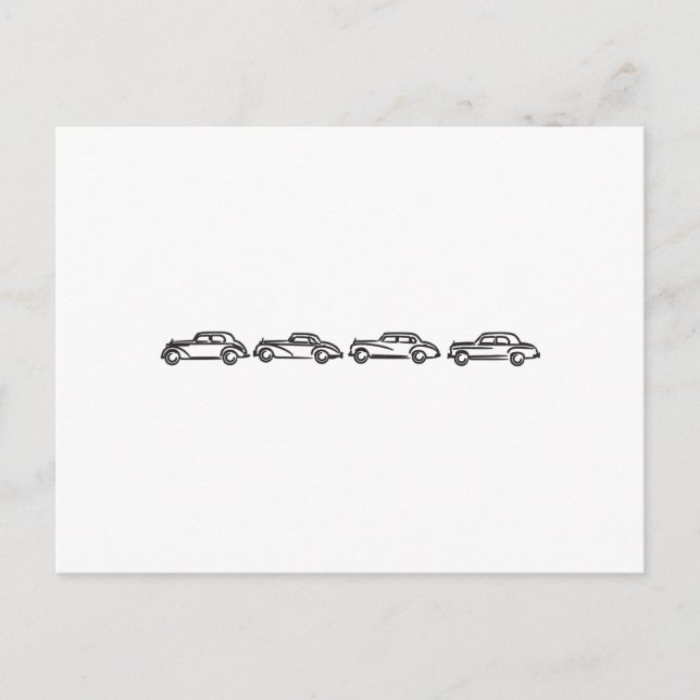 Vintage Mercedes Models Postcard (Front)