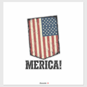 Vintage Merica Flag Patriotic Graphic Shirt_1