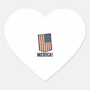 Vintage Merica Flag Patriotic Graphic Shirt_1 Heart Sticker