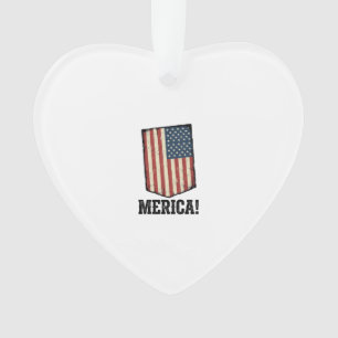 Vintage Merica Flag Patriotic Graphic Shirt_1 Ornament