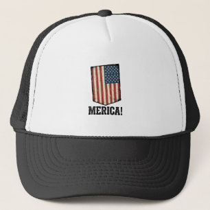 Vintage Merica Flag Patriotic Graphic Shirt_1 Trucker Hat