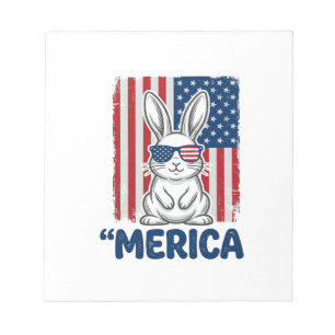 Vintage Merica Patriotic Bunny Shirt Design_1 Notepad