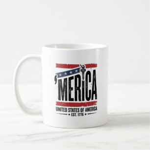Vintage Merica Patriotic Distressed Shirt Design_1 Coffee Mug