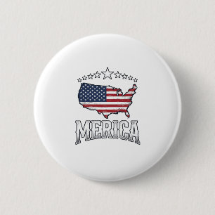 Vintage Merica Patriotic Flag Map Shirt Design_1 6 Cm Round Badge