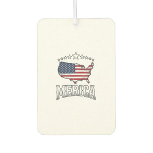 Vintage Merica Patriotic Flag Map Shirt Design_1 Car Air Freshener