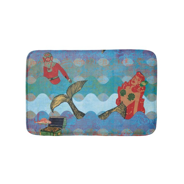 vintage mermaid bath mat (Front)