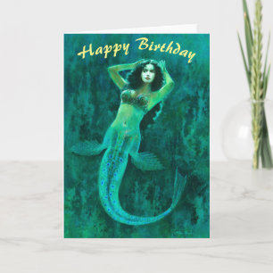 Vintage Mermaid Birthday Card