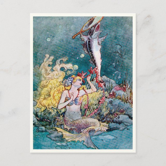 Vintage Mermaid by Charles Folkard Postcard (Front)