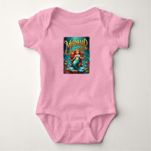 Vintage Mermaid Cartoon Baby Retro Ocean Girls