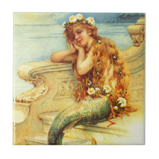 Vintage Mermaid Ceramic Tile